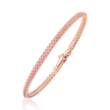 Load image into Gallery viewer, 14k Rose Gold Fancy Weave Motif Bangle