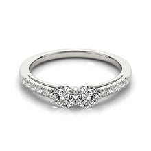 Load image into Gallery viewer, 14k White Gold Two Stone Round Diamond Ring (5/8 cttw)