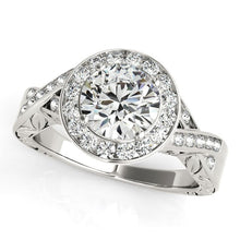 Load image into Gallery viewer, Halo Set Diamond Engagement Ring in 14k White Gold (1 5/8 cttw)