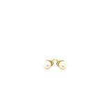 14k Yellow Gold Freshwater Cultured White Pearl Stud Earrings (4.0 mm) thumbnail 2