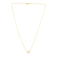 Load image into Gallery viewer, 14k Yellow Gold Necklace with Petite Open Square Pendant