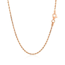 Load image into Gallery viewer, 14k Rose Gold Solid Diamond Cut Rope Chain 1.5mm