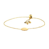 Adjustable Bracelet with Shiny Circle in 14k Yellow Gold thumbnail 2