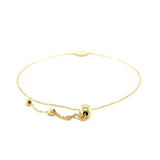 Adjustable Bracelet with Shiny Circle in 14k Yellow Gold thumbnail 3