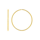 Textured Endless Hoop Earrings in 14k Yellow Gold thumbnail 1