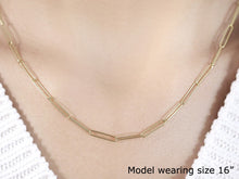 Load image into Gallery viewer, 14k Yellow Gold Wire Paperclip Chain (2.7mm)