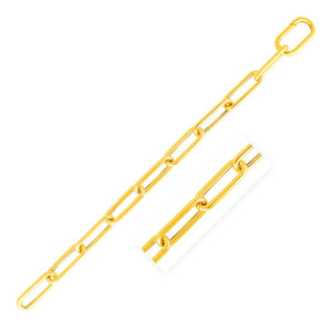 14k Yellow Gold Lite Round Wire Paperclip Bracelet (8.5mm)