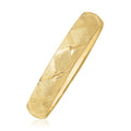 10K yellow gold bangle with dual-textured diamond-cut pattern