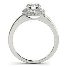 Load image into Gallery viewer, Diamond Engagement Ring with Pave Halo Stones in 14k White Gold (1 3/8 cttw)