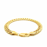 7.8mm 14k Yellow Gold Miami Cuban Semi Solid Bracelet thumbnail 2