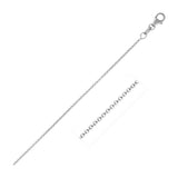 14k White Gold Round Cable Link Chain 1.1mm thumbnail 1