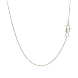 14k White Gold Round Cable Link Chain 1.1mm thumbnail 3