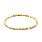 2.75mm 10k Yellow Gold Solid Diamond Cut Rope Bracelet thumbnail 2