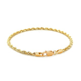 2.75mm 10k Yellow Gold Solid Diamond Cut Rope Bracelet thumbnail 3