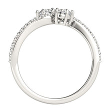 Load image into Gallery viewer, Curved Band Two Stone Diamond Ring in 14k White Gold (3/4 cttw)