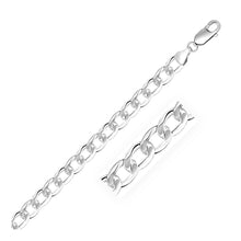 Load image into Gallery viewer, Rhodium Plated 7.9mm Sterling Silver Curb Style Bracelet