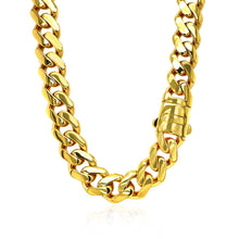 Load image into Gallery viewer, 14k Yellow Gold 18 inch Polished Curb Chain Necklace with Diamonds