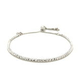 Adjustable Fine Shiny Beaded Bracelet in Sterling Silver thumbnail 2