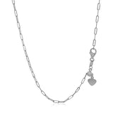 14k White Gold Adjustable Paperclip Chain 1.5mm thumbnail 2