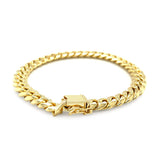 8.25mm 14k Yellow Gold Classic Miami Cuban Solid Bracelet thumbnail 2