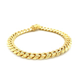 8.25mm 14k Yellow Gold Classic Miami Cuban Solid Bracelet thumbnail 3