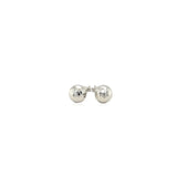 14k White Gold Ball Earrings with Faceted Texture thumbnail 2