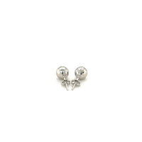 14k White Gold Ball Earrings with Faceted Texture