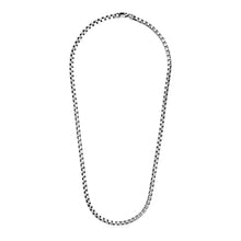 Load image into Gallery viewer, Sterling Silver Gunmetal Finish Round Box Chain Necklace