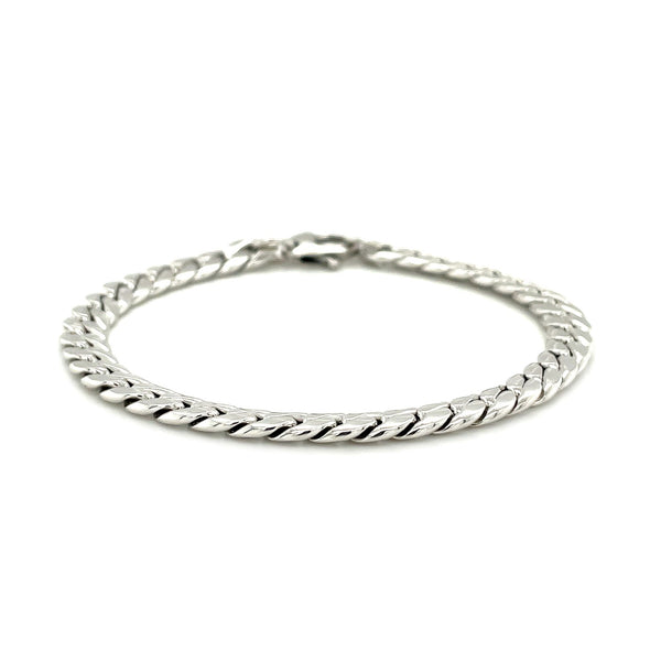 14K White Gold Cuban Link Bracelet