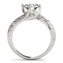 Load image into Gallery viewer, 14k White Gold Bypass Round Solitaire Diamond Engagement Ring (1 cttw)