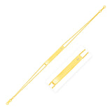 14K yellow gold bar bracelet with 1 round diamond stone thumbnail 1