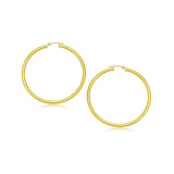 10k Yellow Gold Polished Hoop Earrings (25 mm) thumbnail 1