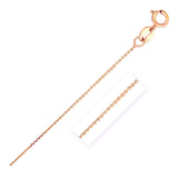 14K rose gold cable link chain with diamond-cut facets, 0.7mm width thumbnail 1