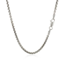 Load image into Gallery viewer, 2.2mm Sterling Silver Rhodium Plated Round Box Chain