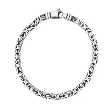 Load image into Gallery viewer, Sterling Silver Gunmetal Finish Byzantine Chain Bracelet