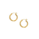 10k Yellow Gold Polished Hoop Earrings (15 mm) thumbnail 1
