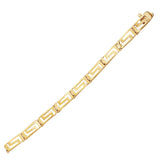14K yellow gold Greek fret design bracelet with interlocking meander links thumbnail 1