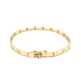 14k Yellow Gold Greek Fret Design Fancy Bracelet thumbnail 2