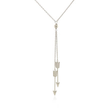 Load image into Gallery viewer, Sterling Silver 18 inch Lariat Necklace with Two Arrows