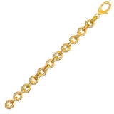 Textured Oval Link Bracelet in 14k Yellow Gold thumbnail 1