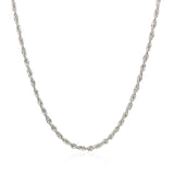 2.0mm 14k White Gold Light Rope Chain thumbnail 3