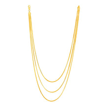 Load image into Gallery viewer, 14k Yellow Gold Three Strand Herringbone Chain Necklace