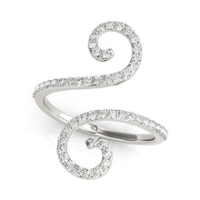 Load image into Gallery viewer, 14k White Gold Diamond Open Flourish Style Ring (1/2 cttw)