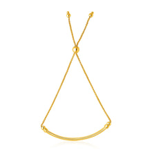 Load image into Gallery viewer, 14k Yellow Gold Smooth Curved Bar and Lariat Style Bracelet