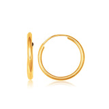 10k Yellow Gold Polished Endless Hoop Earrings (16mm Diameter) thumbnail 1