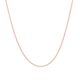 14k Pink Gold Oval Cable Link Chain 0.7mm thumbnail 2