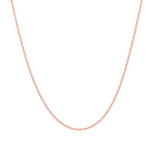 Load image into Gallery viewer, 14k Pink Gold Oval Cable Link Chain 0.7mm