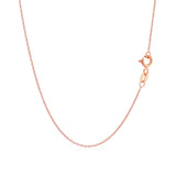 14k Pink Gold Oval Cable Link Chain 0.7mm thumbnail 3