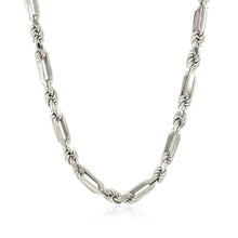 Load image into Gallery viewer, Sterling Silver Rhodium Plated Figarope Chain 5.0mm