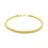 3.3mm 14k Yellow Gold Light Weight Wheat Bracelet thumbnail 3